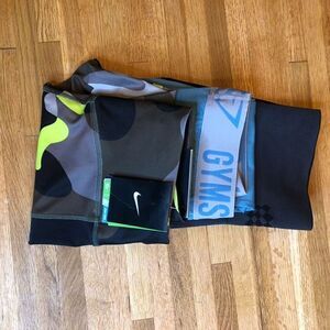 Jed North Nike Gymsharks Camo Solid Capri Leggings Bundle of 3 Size XS